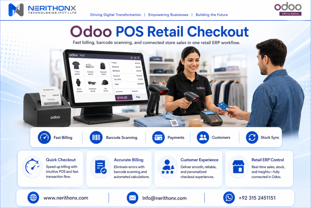 Odoo POS system for retail checkout and billing