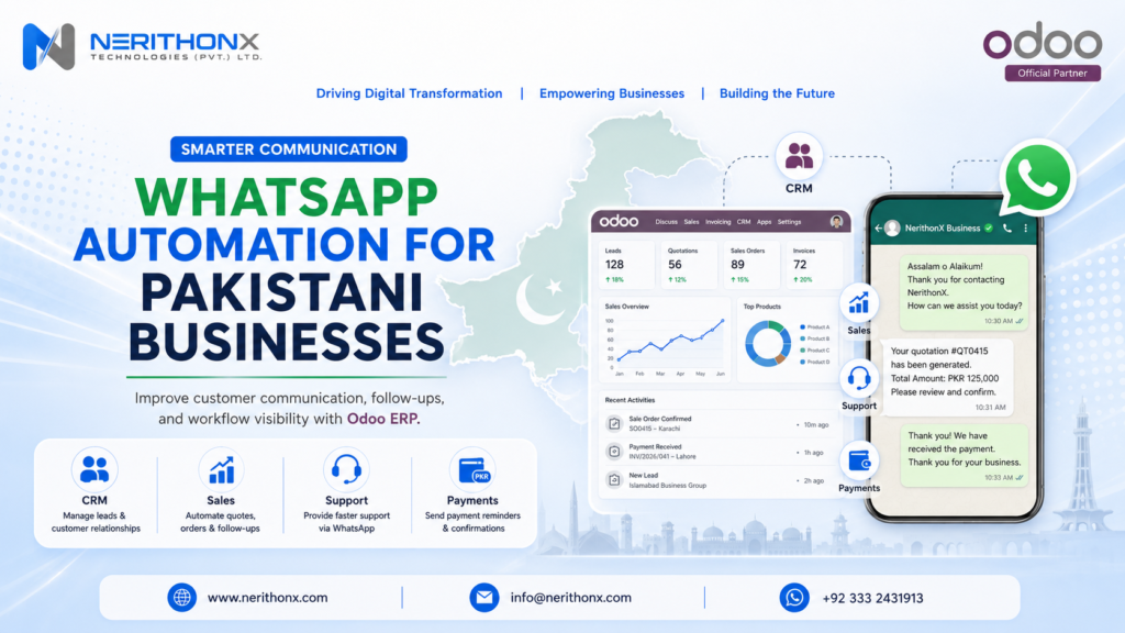 Pakistani business communication automation with Odoo and WhatsApp