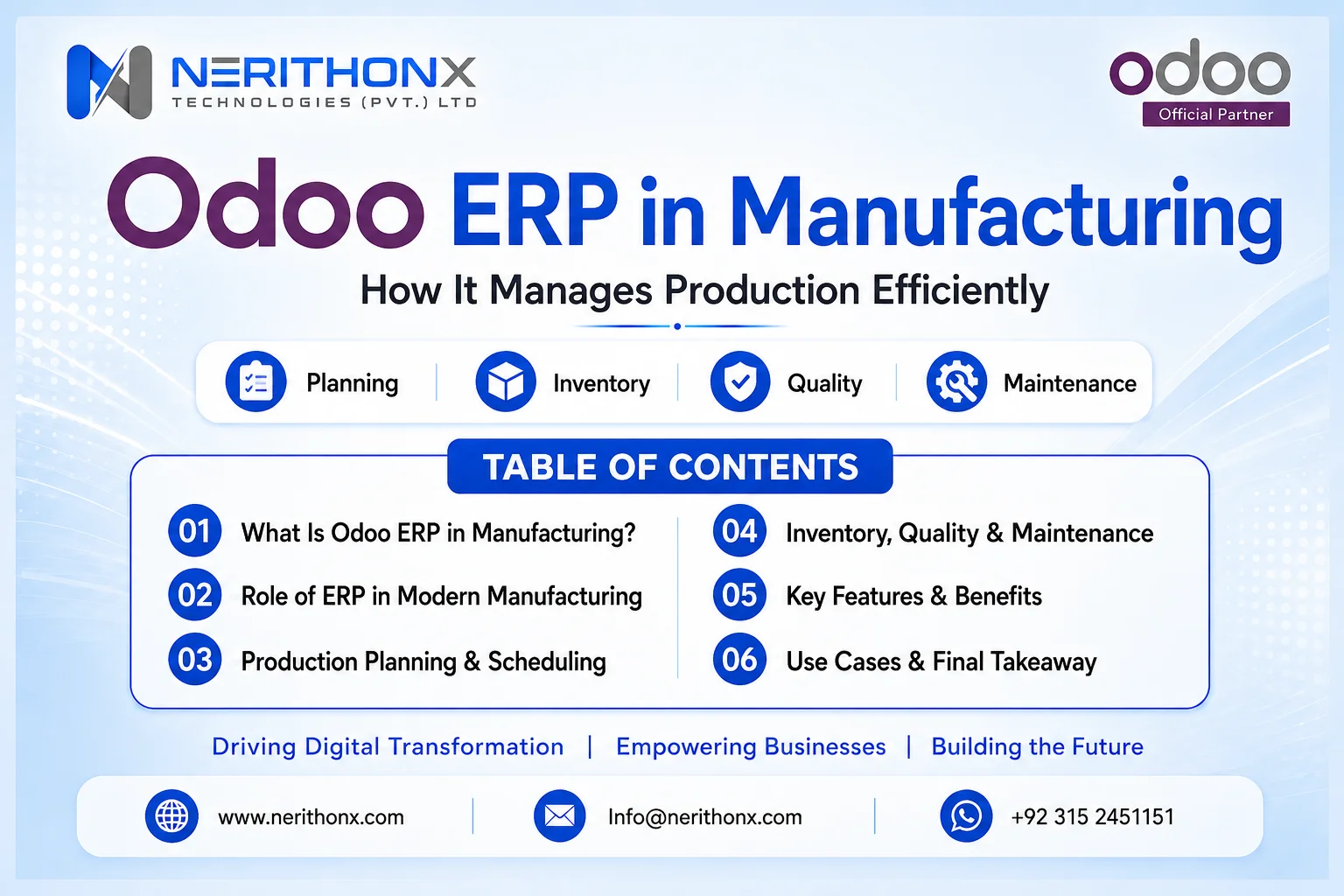 Odoo ERP Helps Manufacturing Companies Manage Production Efficiently