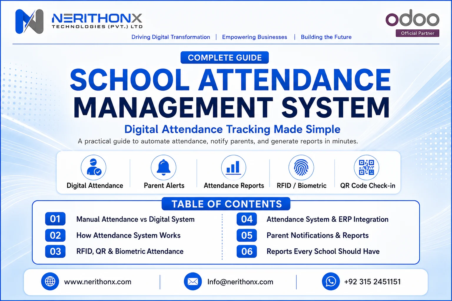 School attendance management system dashboard for digital student attendance tracking